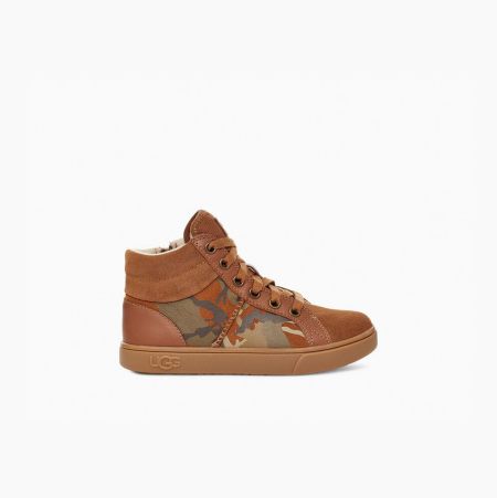 UGG Boscoe Brown Camo Sneakers for Kids (XPLQ13760)